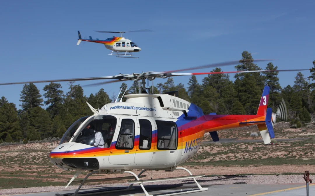 Helicopters in Grand Canyon South Rim Airport