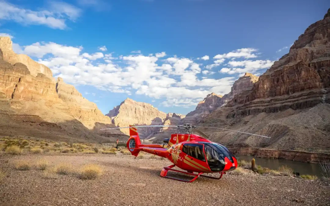 Helicopter landed at Grand Canyon West Bottom