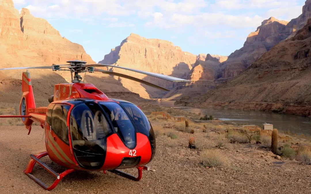 Helicopter by Colorado River Bank